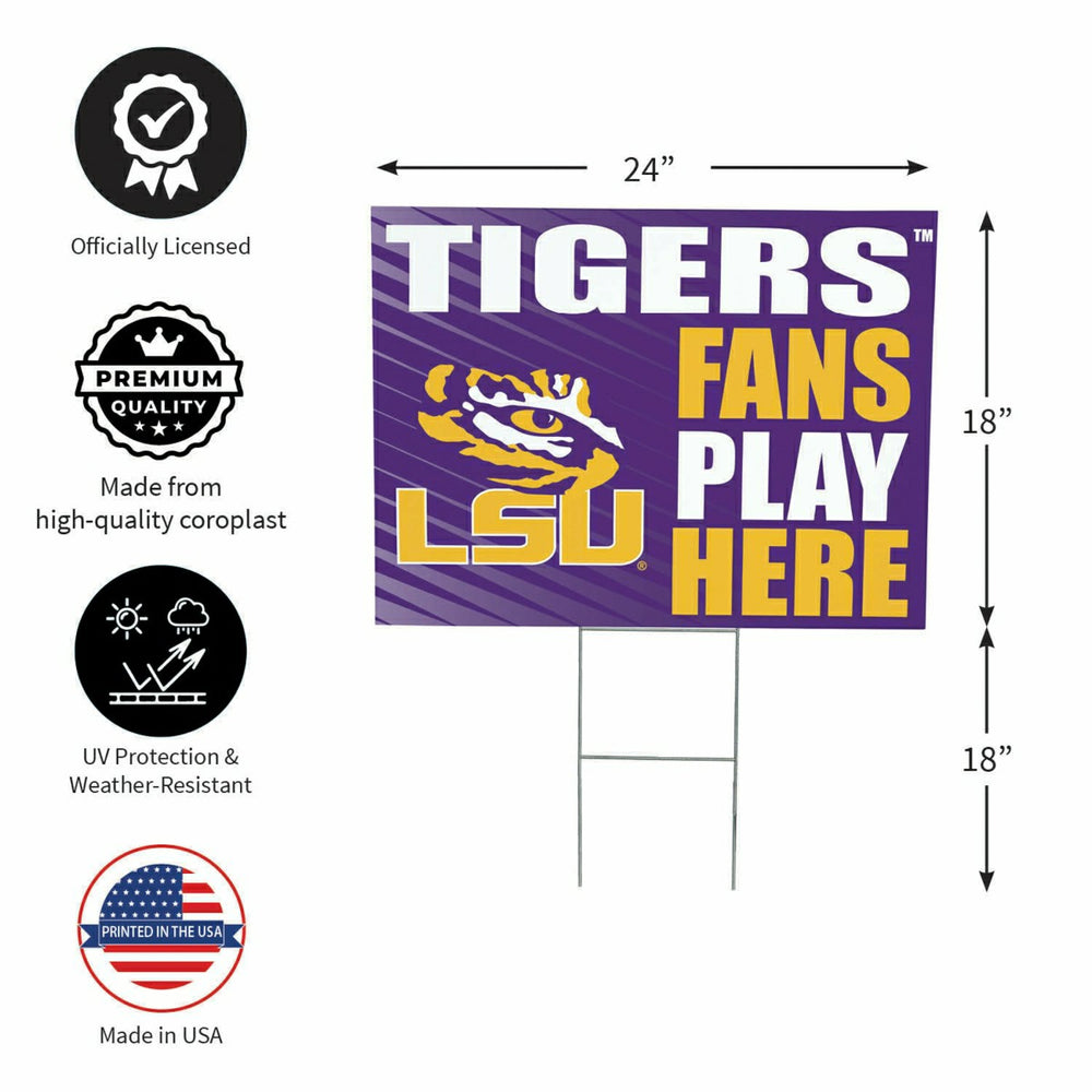 Louisiana State University Coroplast Yard Sign "Fans Play Here"