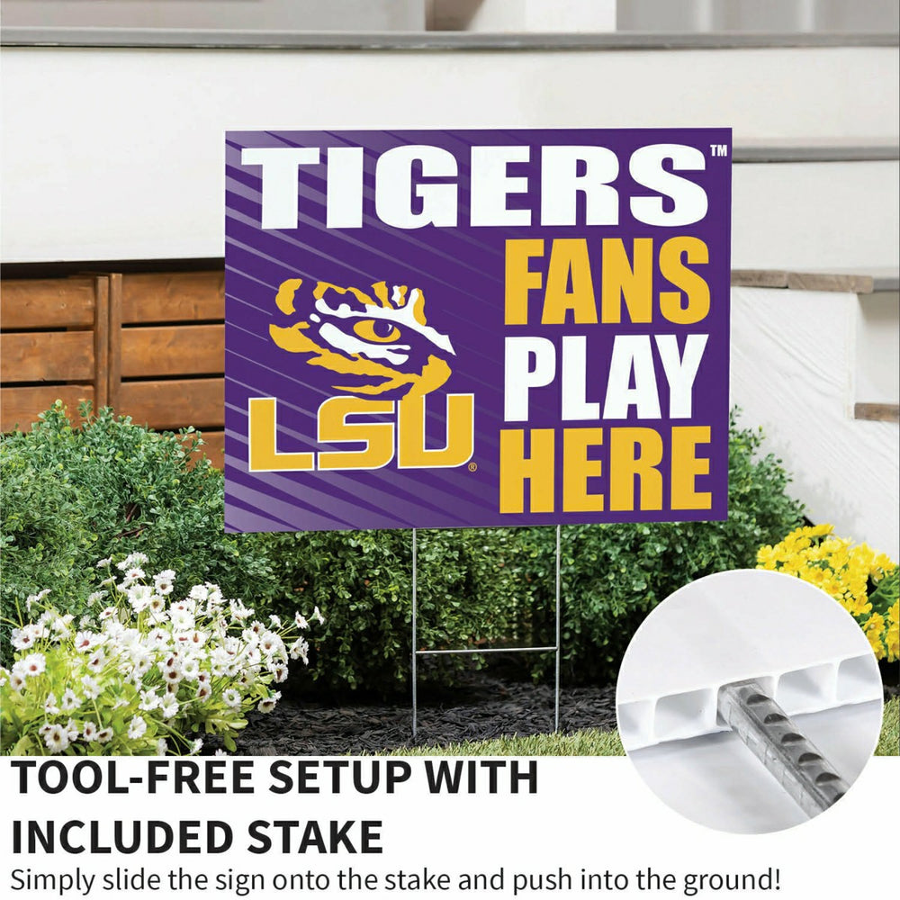 Louisiana State University Coroplast Yard Sign "Fans Play Here"