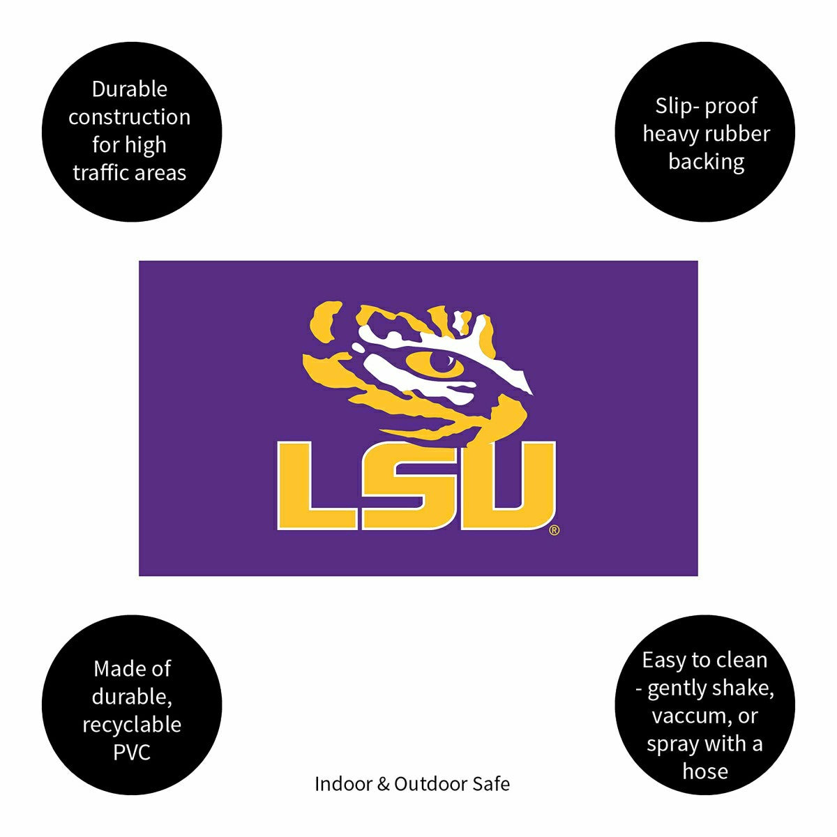 Full Color PVC Mat, 16" x 28", Louisiana State University
