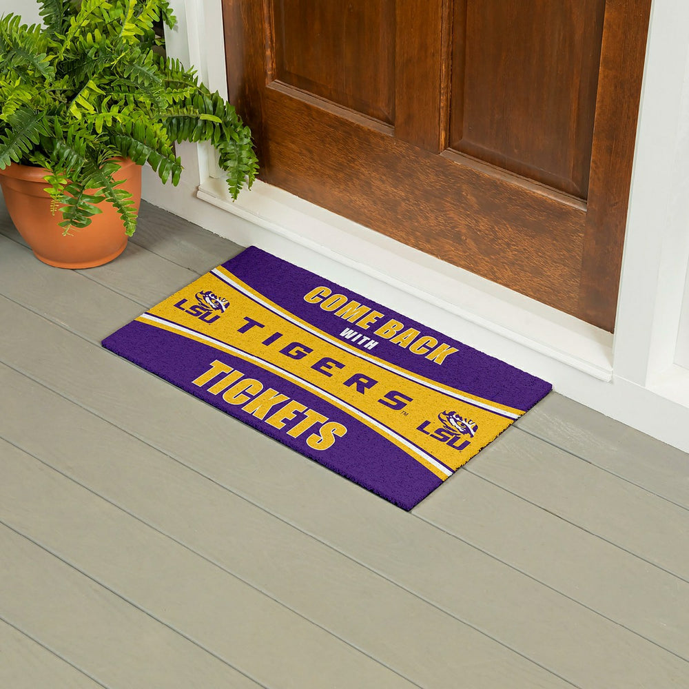 28" x 16" PVC Trapper Mat, Come Back with Tickets, Louisiana State Uni