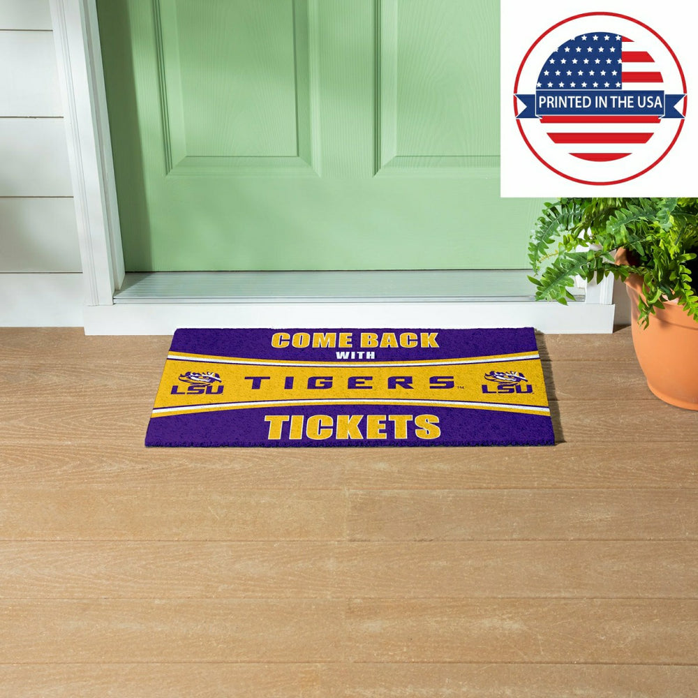 28" x 16" PVC Trapper Mat, Come Back with Tickets, Louisiana State Uni