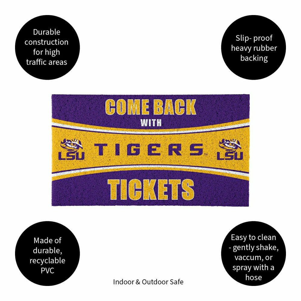 28" x 16" PVC Trapper Mat, Come Back with Tickets, Louisiana State Uni