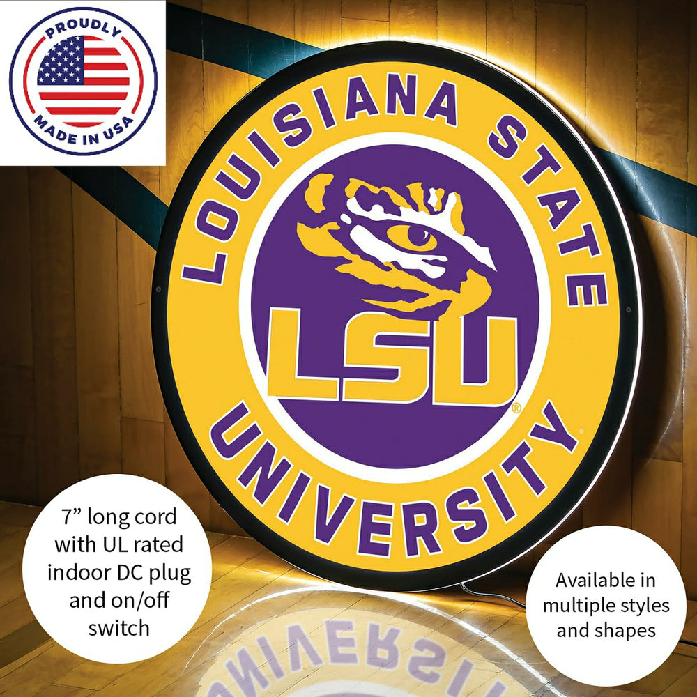 LED Wall Decor, Round, Louisiana State University