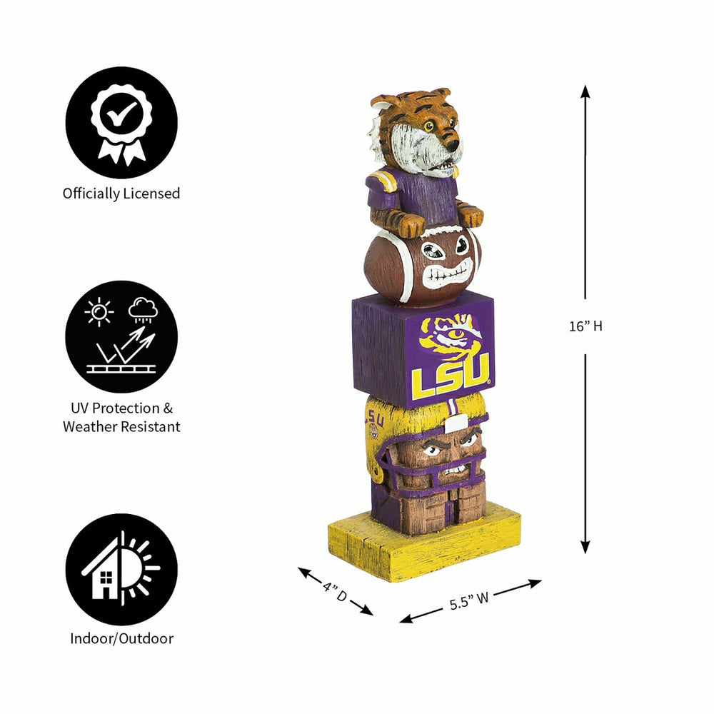 LSU Tigers Tiki Team Totem Garden Statue