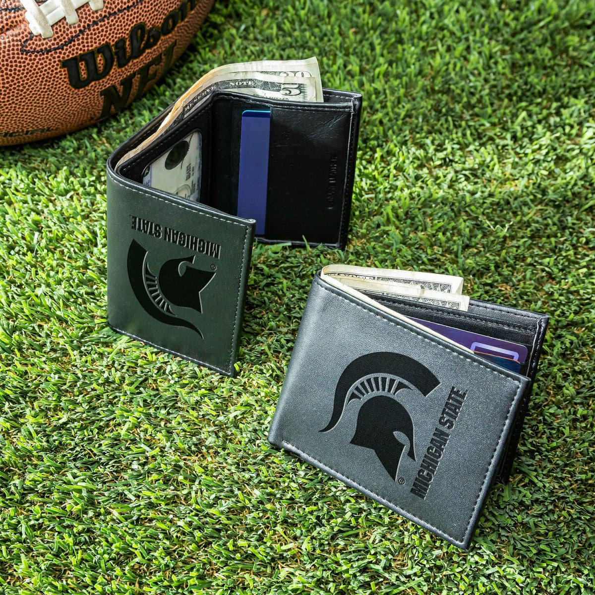 Michigan State University, Bi-Fold and Tri-Fold Wallet Gift Set, Black