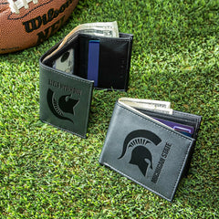 Michigan State University, Bi-Fold and Tri-Fold Wallet Gift Set, Black