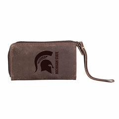Wristlet Wallet, Brown, Michigan State University