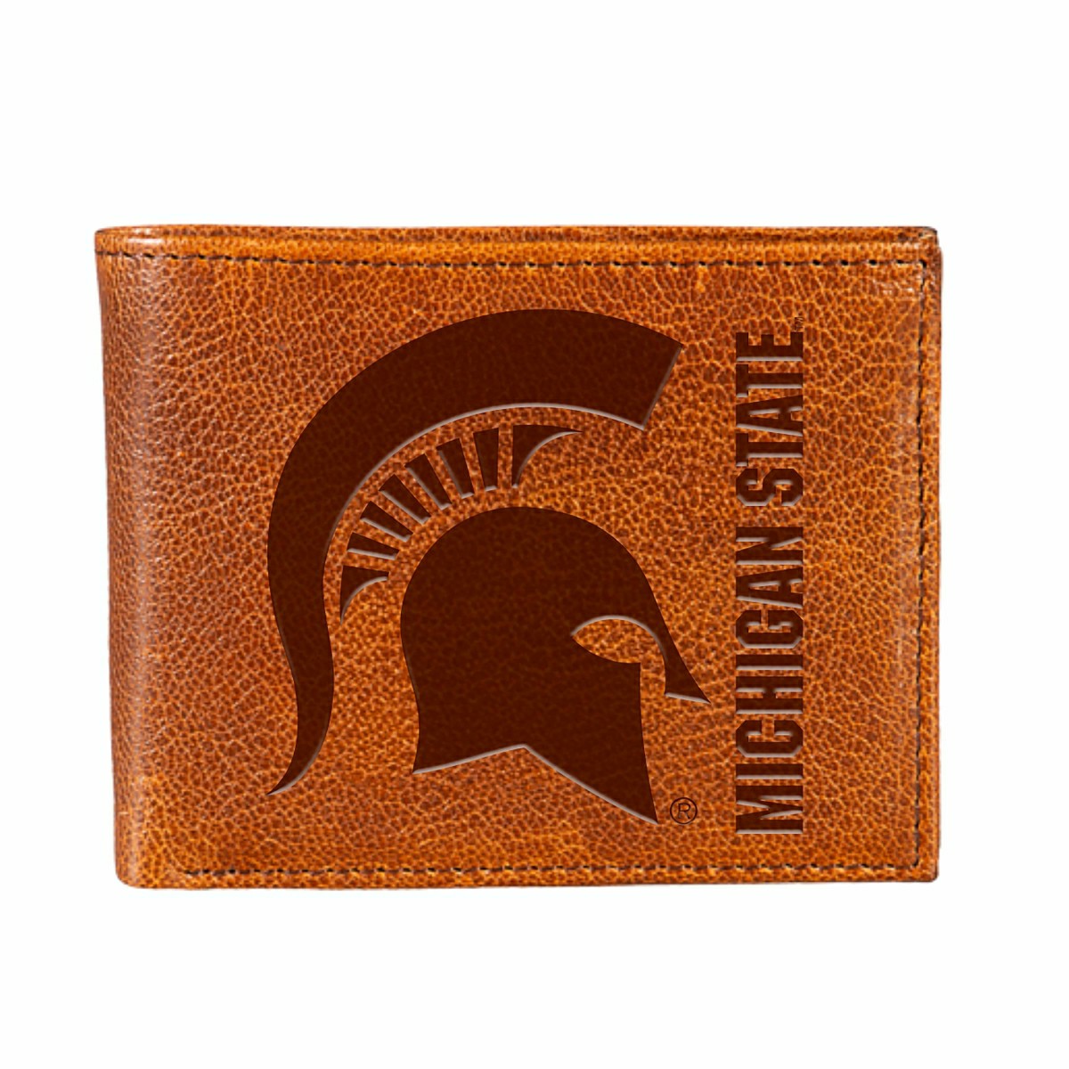 Michigan State University, Embossed 100% Genuine Tumbled Leather Passc