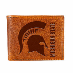 Michigan State University, Embossed 100% Genuine Tumbled Leather Passc