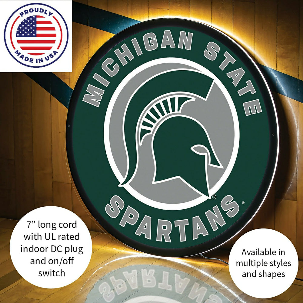 LED Wall Decor, Round, Michigan State University