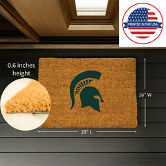 Coir Mat, 16"x28", Michigan State University
