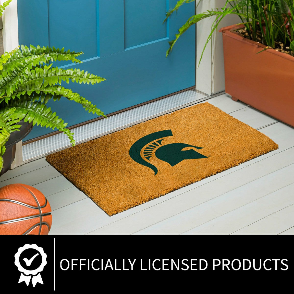 Coir Mat, 16"x28", Michigan State University