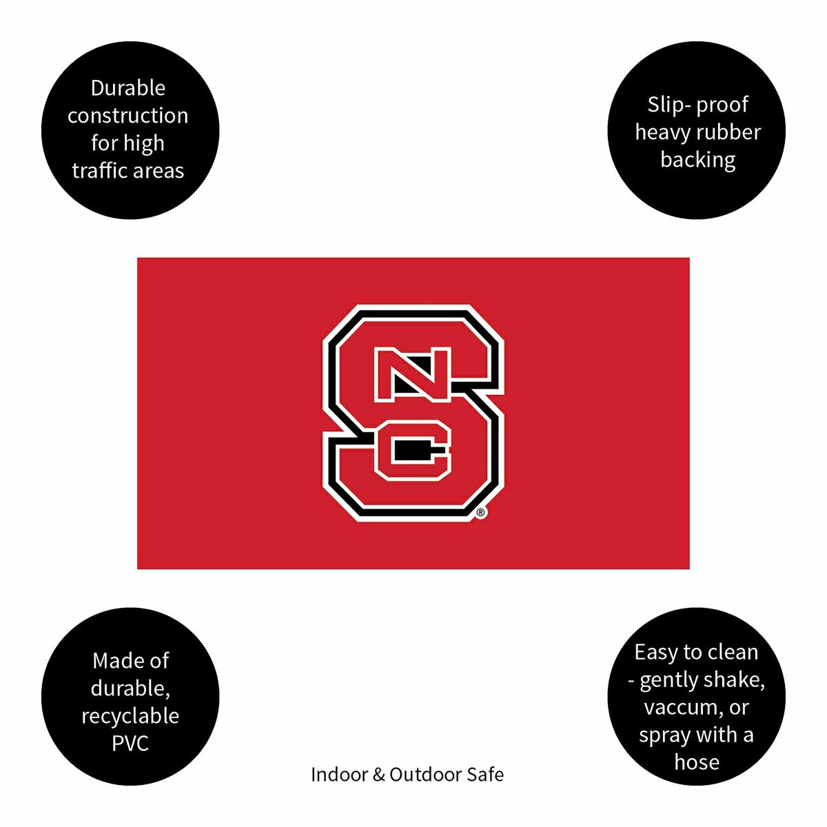 Full Color PVC Mat, 16" x 28", North Carolina State University