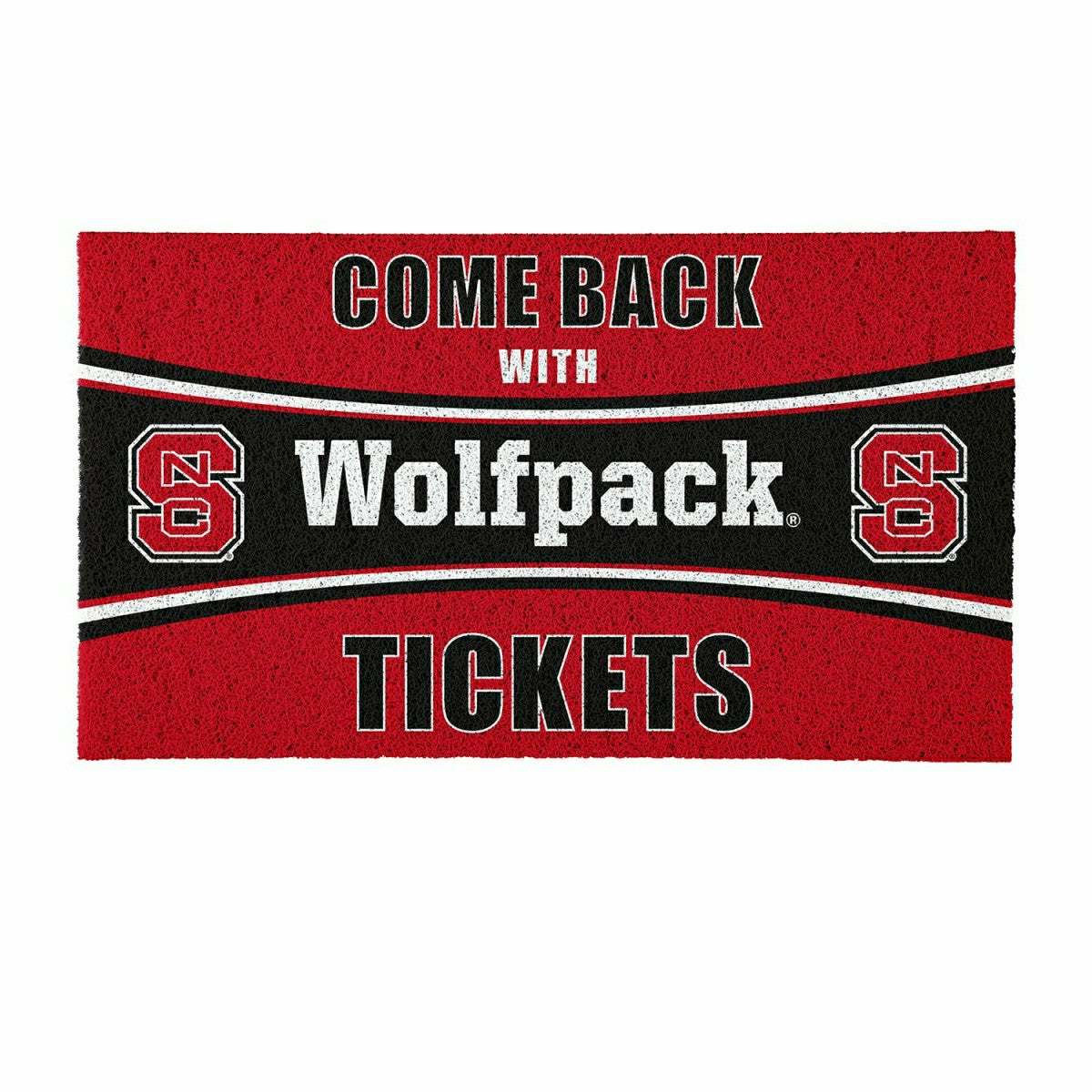 28" x 16" PVC Trapper Mat, Come Back with Tickets, North Carolina Stat