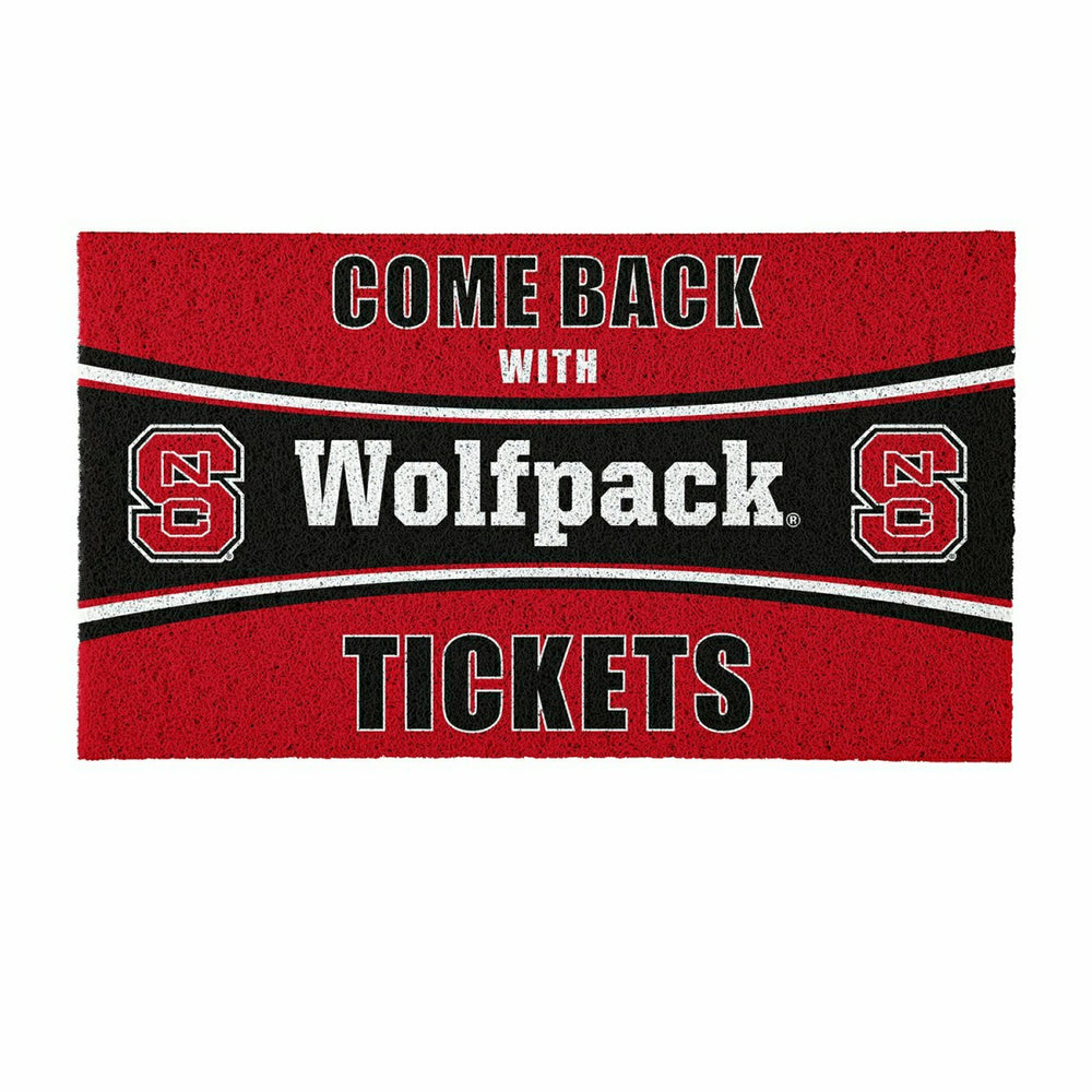 28" x 16" PVC Trapper Mat, Come Back with Tickets, North Carolina Stat