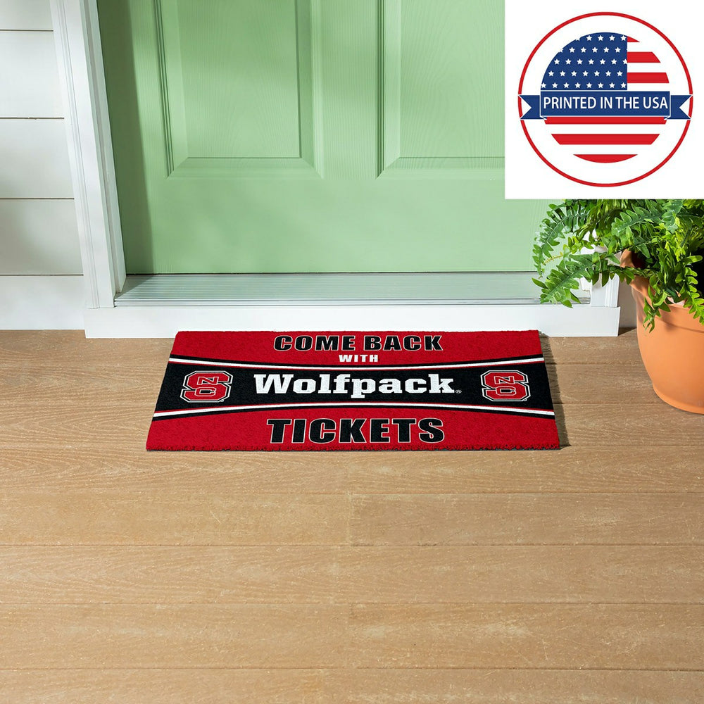 28" x 16" PVC Trapper Mat, Come Back with Tickets, North Carolina Stat