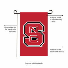 North Carolina State University Applique Garden Flag