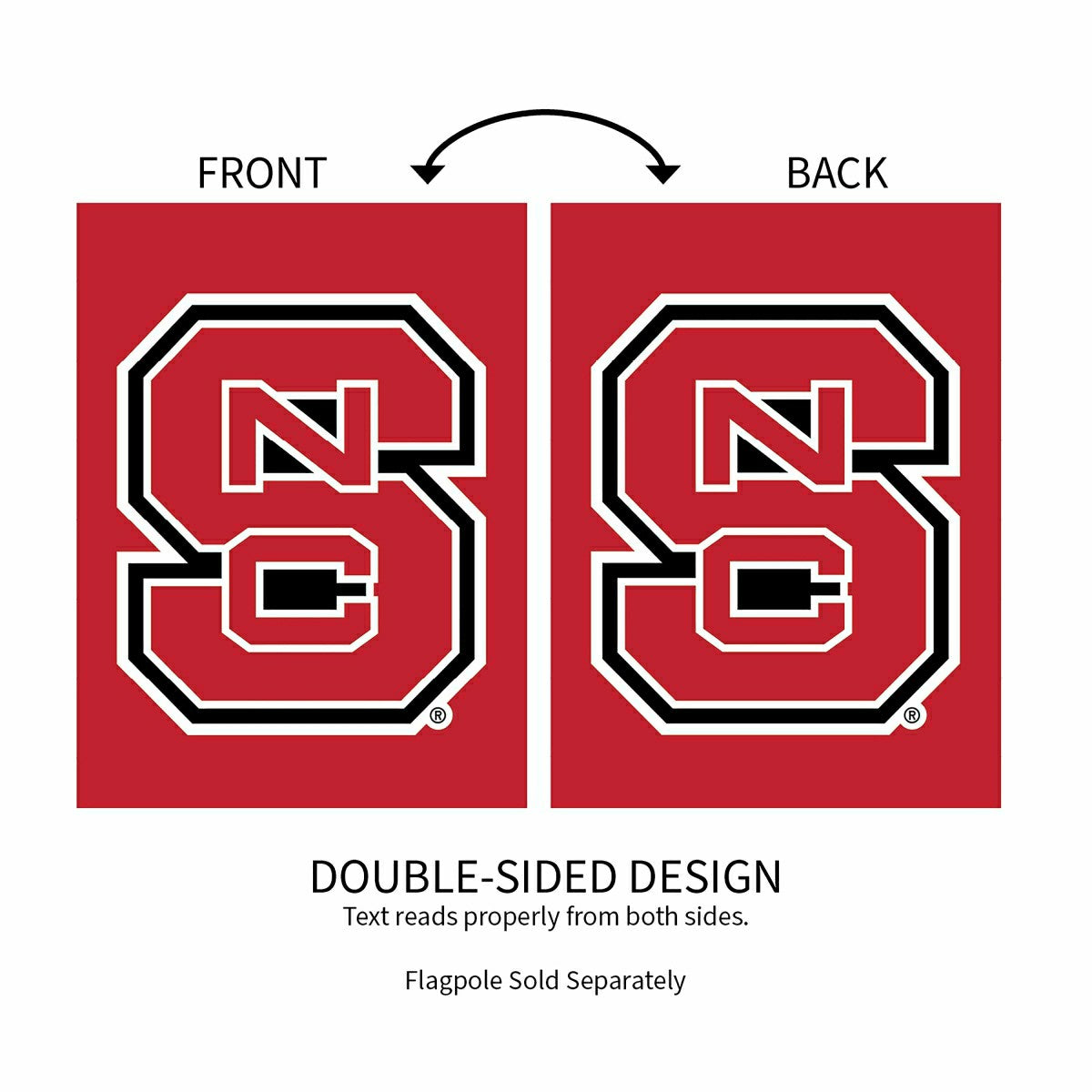 North Carolina State University Applique Garden Flag