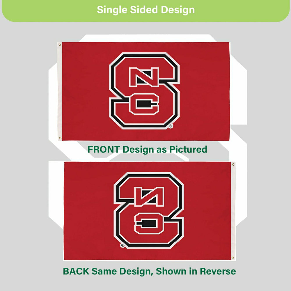 North Carolina State University Single Sided Flag w/ 2 Grommets, 3'x5'