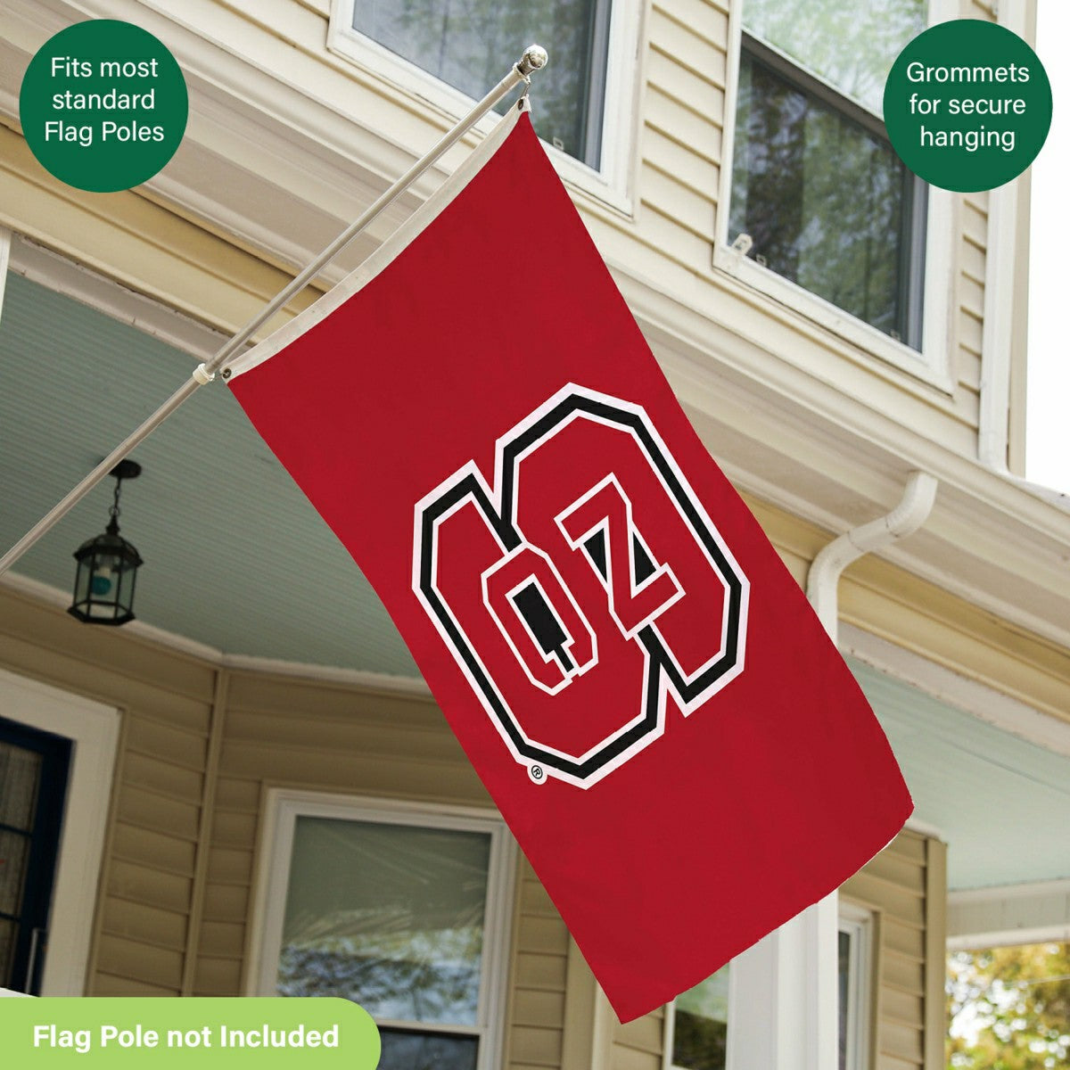 North Carolina State University Single Sided Flag w/ 2 Grommets, 3'x5'