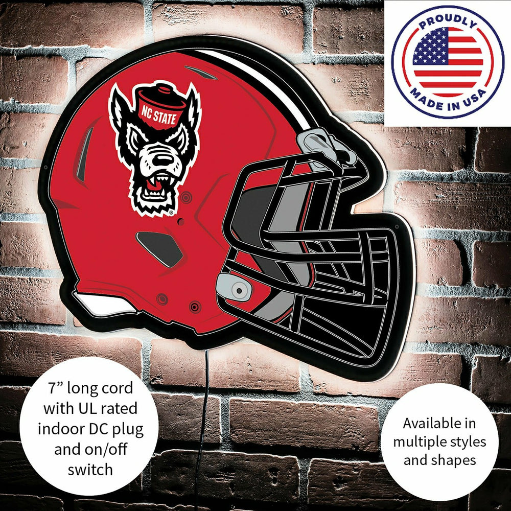 LED Wall Decor, Helmet, North Carolina State University