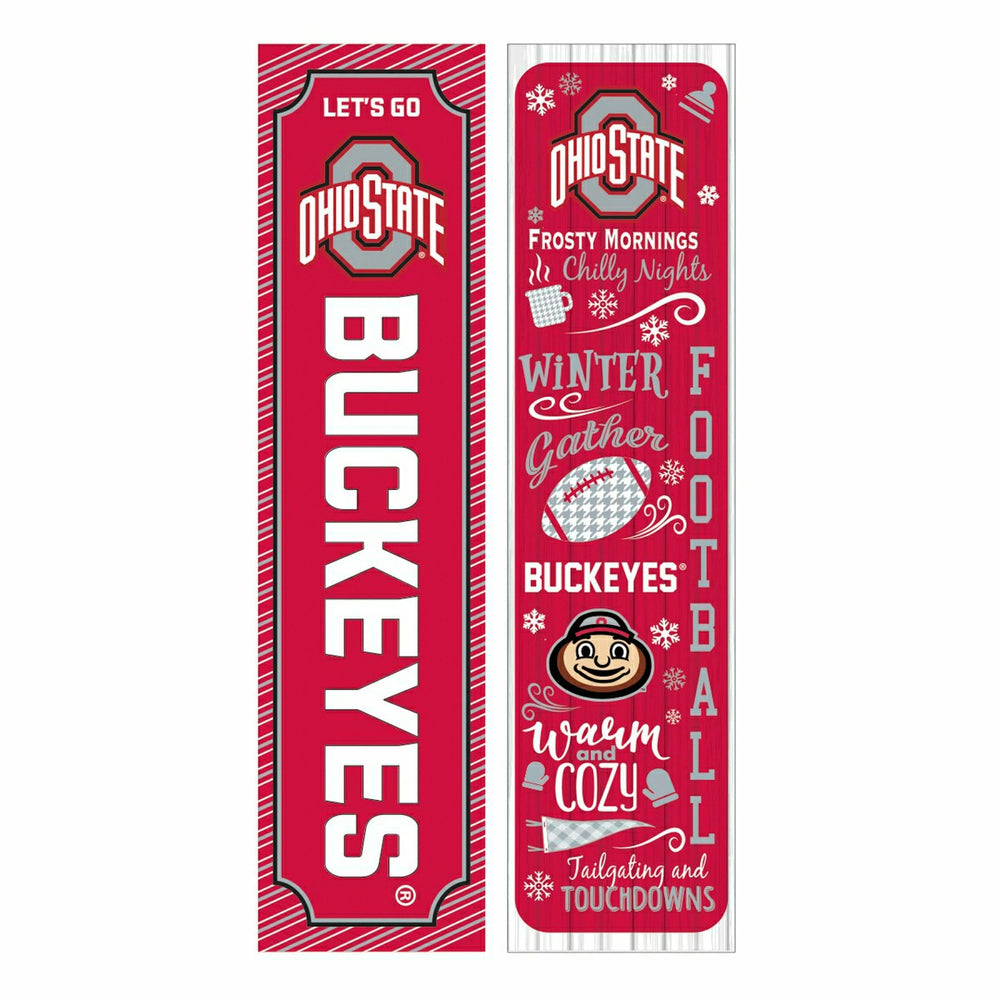 46" Double Sided Leaner, Ohio State University, Winter Seasonal
