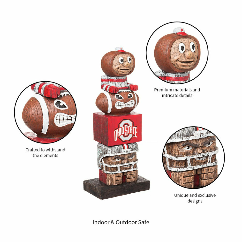 Ohio State Buckeyes Tiki Team Totem Garden Statue