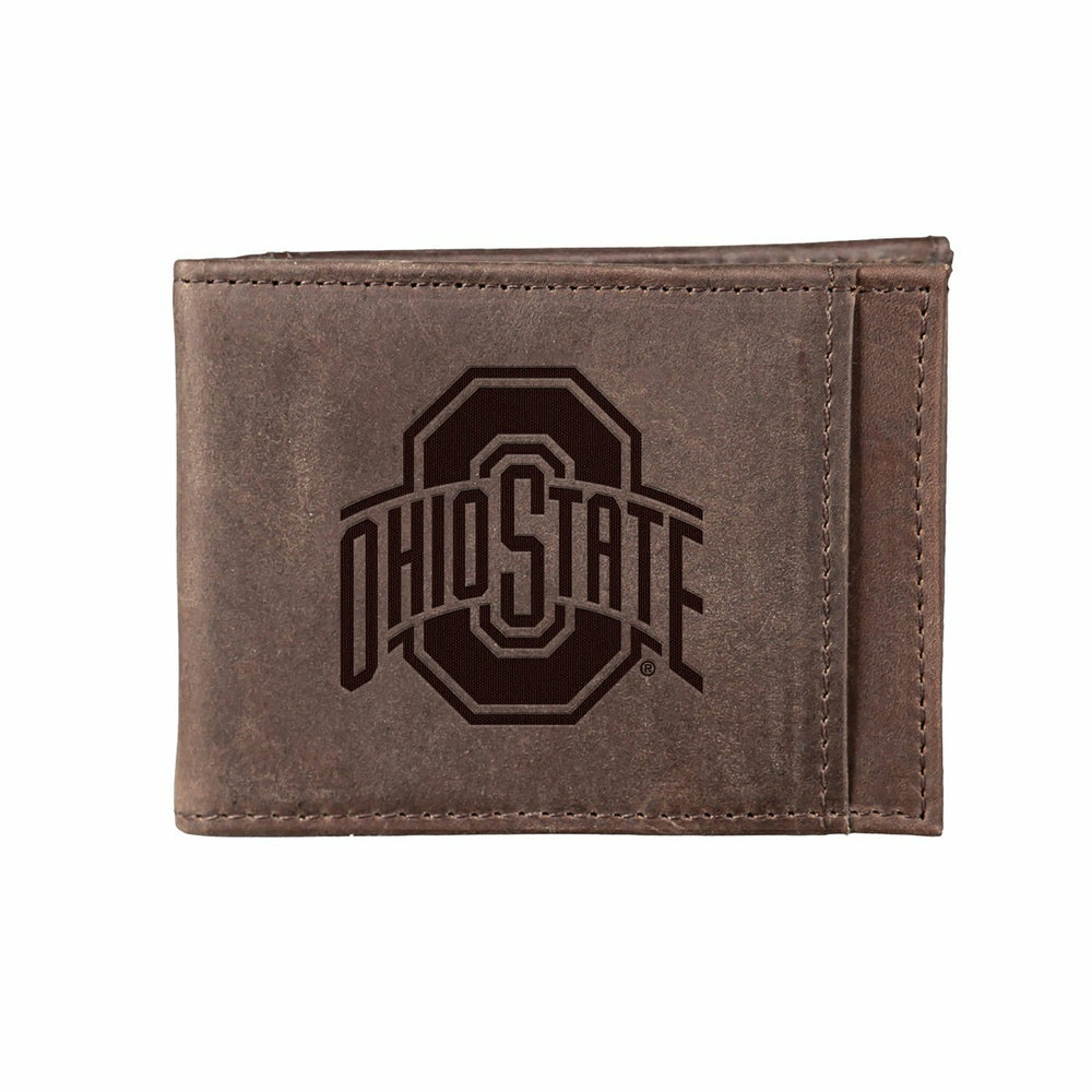 Front Pocket Wallet w/ RFID Blocking, Ohio State University, Brown