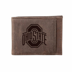 Front Pocket Wallet w/ RFID Blocking, Ohio State University, Brown