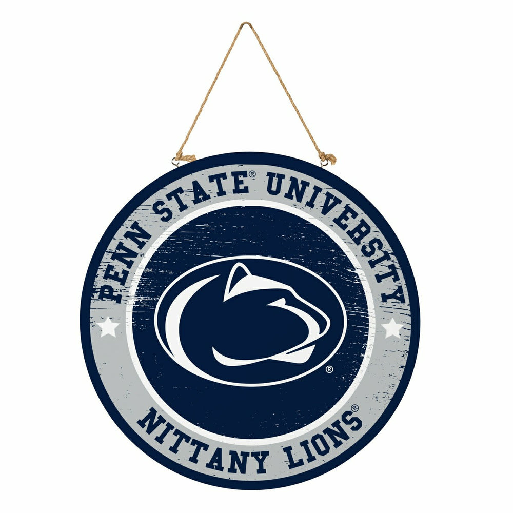 Penn State Round Door Décor with Hanging Rope, 18x18