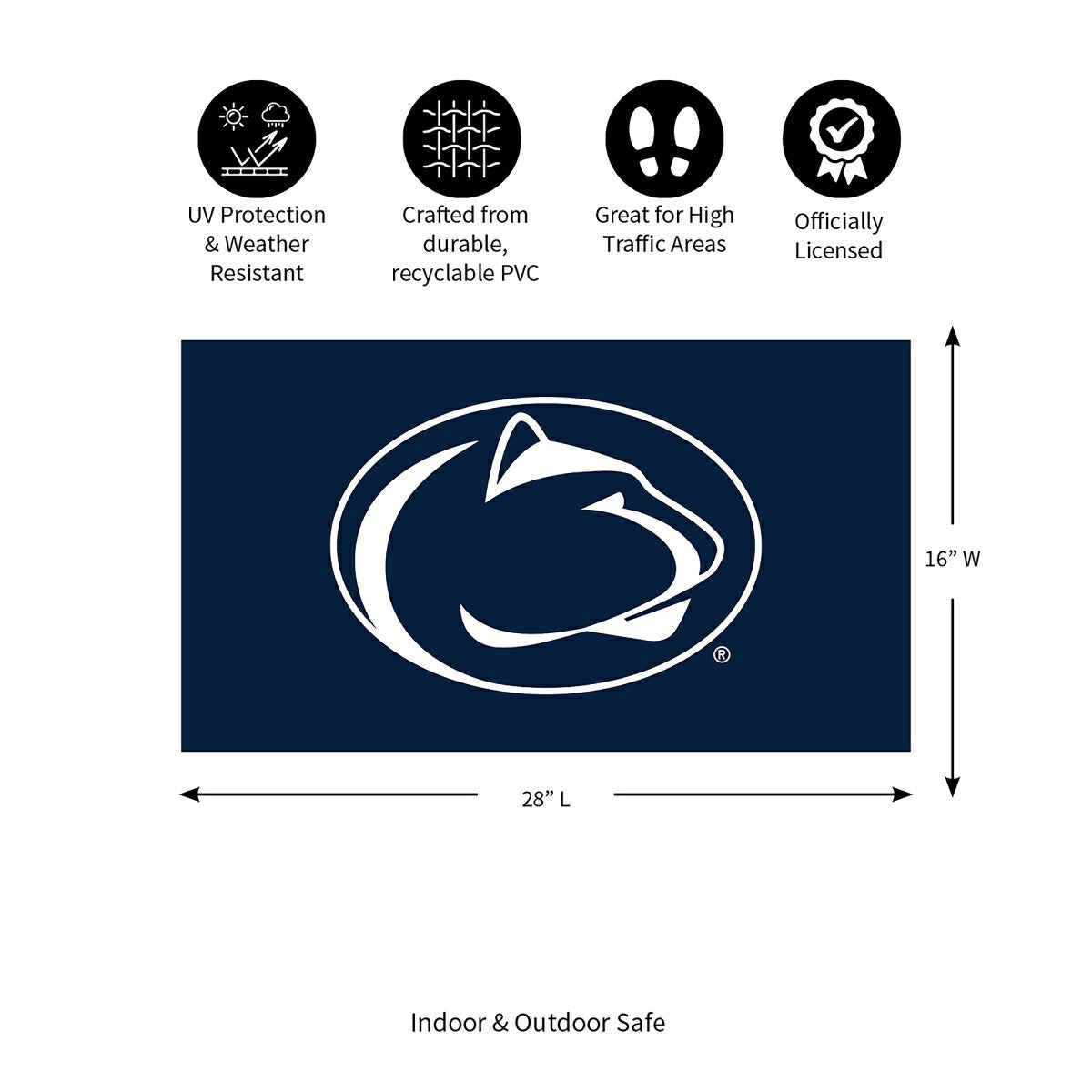 Full Color PVC Mat, 16" x 28", Penn State
