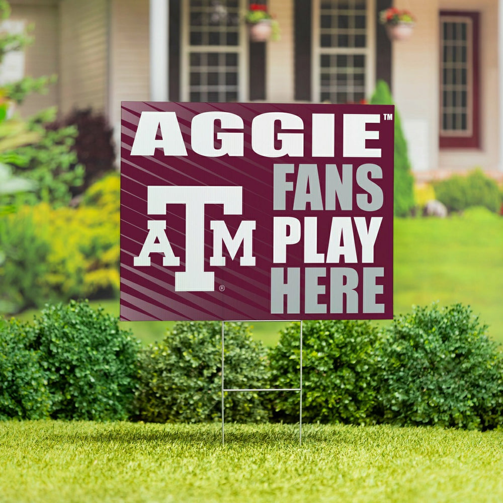 Texas A&M Coroplast Yard Sign "Fans Play Here"