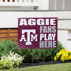 Texas A&M Coroplast Yard Sign "Fans Play Here"