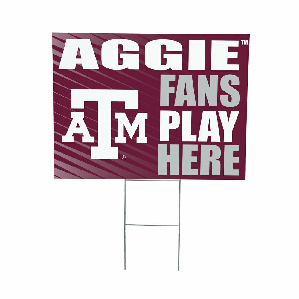 Texas A&M Coroplast Yard Sign "Fans Play Here"