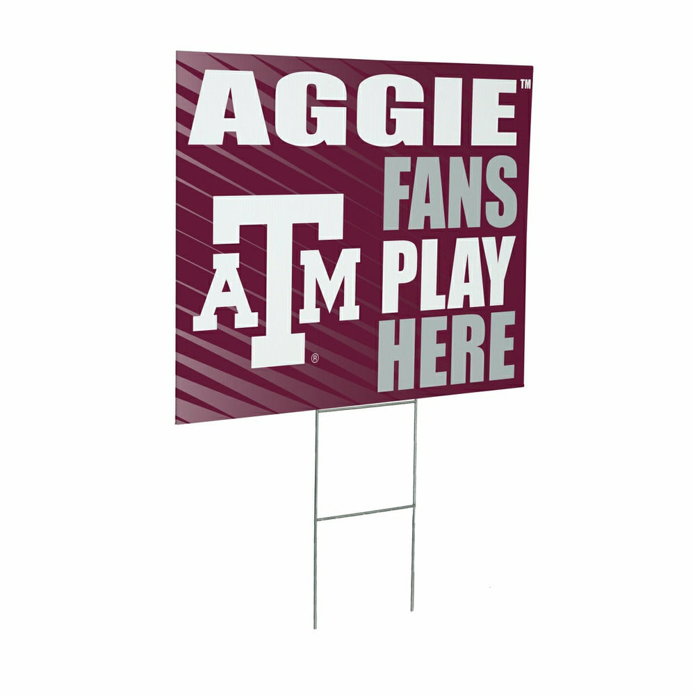 Texas A&M Coroplast Yard Sign "Fans Play Here"