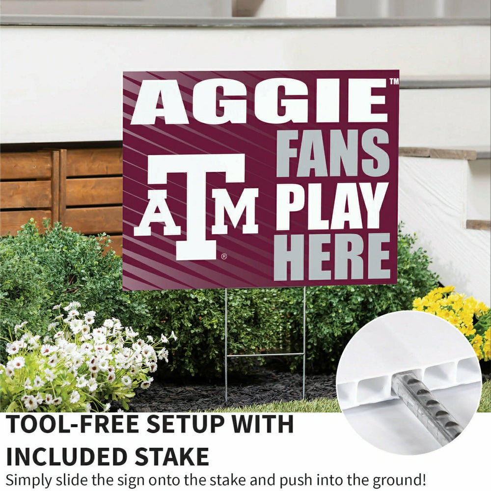Texas A&M Coroplast Yard Sign "Fans Play Here"