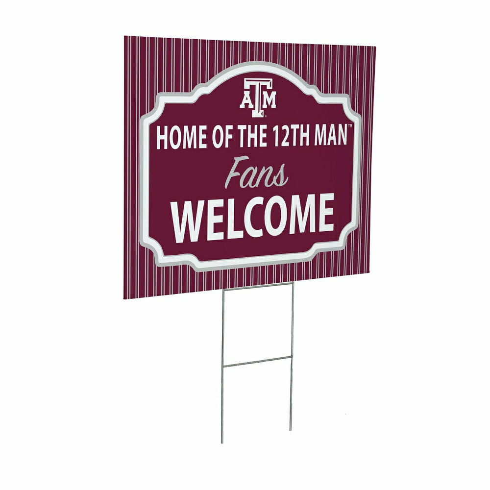 Texas A&M Coroplast Yard Sign, "Fans Welcome"
