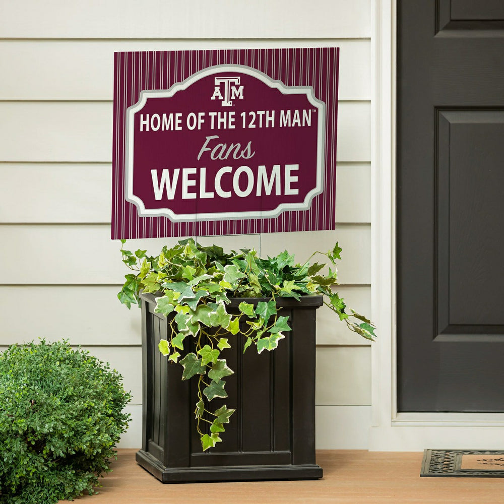 Texas A&M Coroplast Yard Sign, "Fans Welcome"