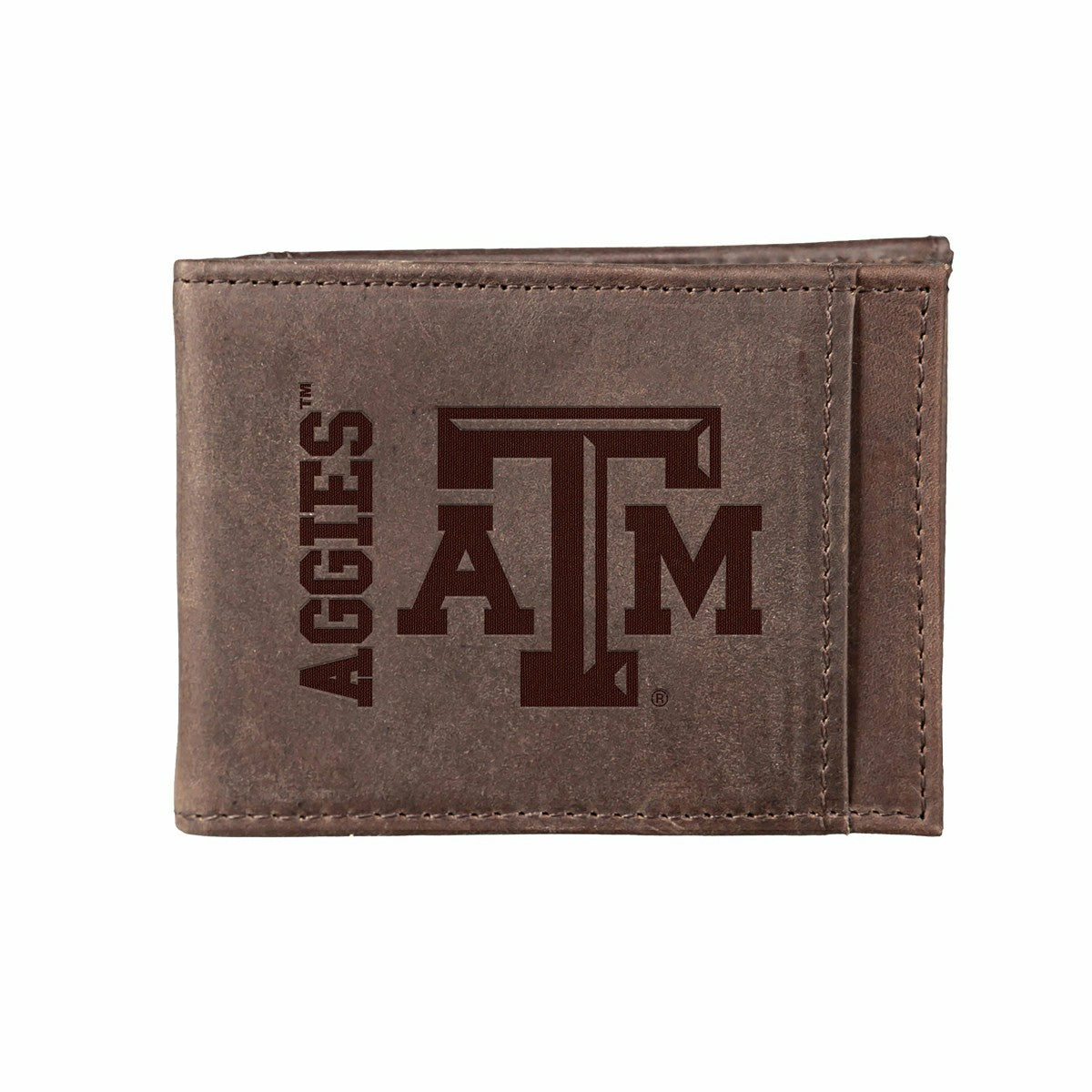 Front Pocket Wallet w/ RFID Blocking, Texas A&M, Brown