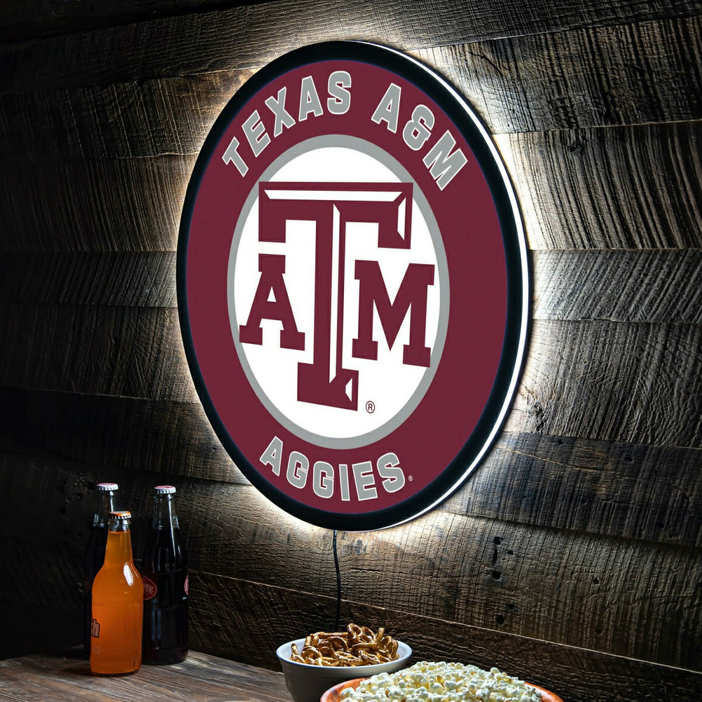 LED Wall Decor, Round, Texas A&M