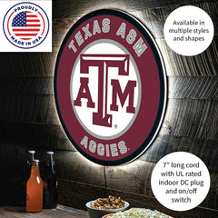 LED Wall Decor, Round, Texas A&M