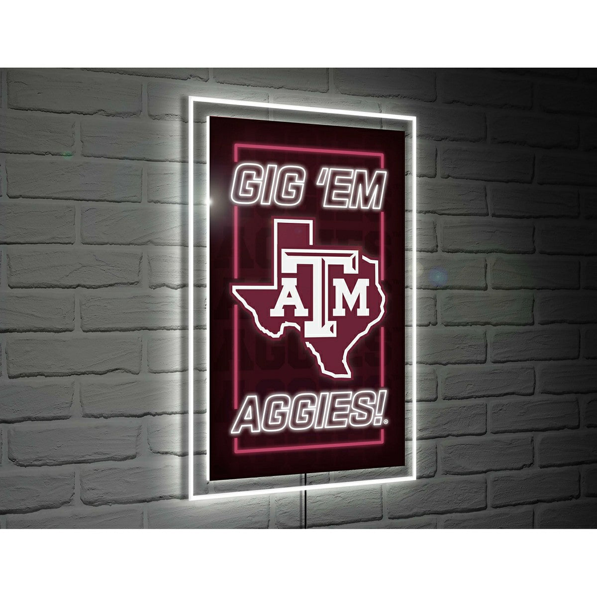 Texas A&M College Rectangle Neolite LED Decor