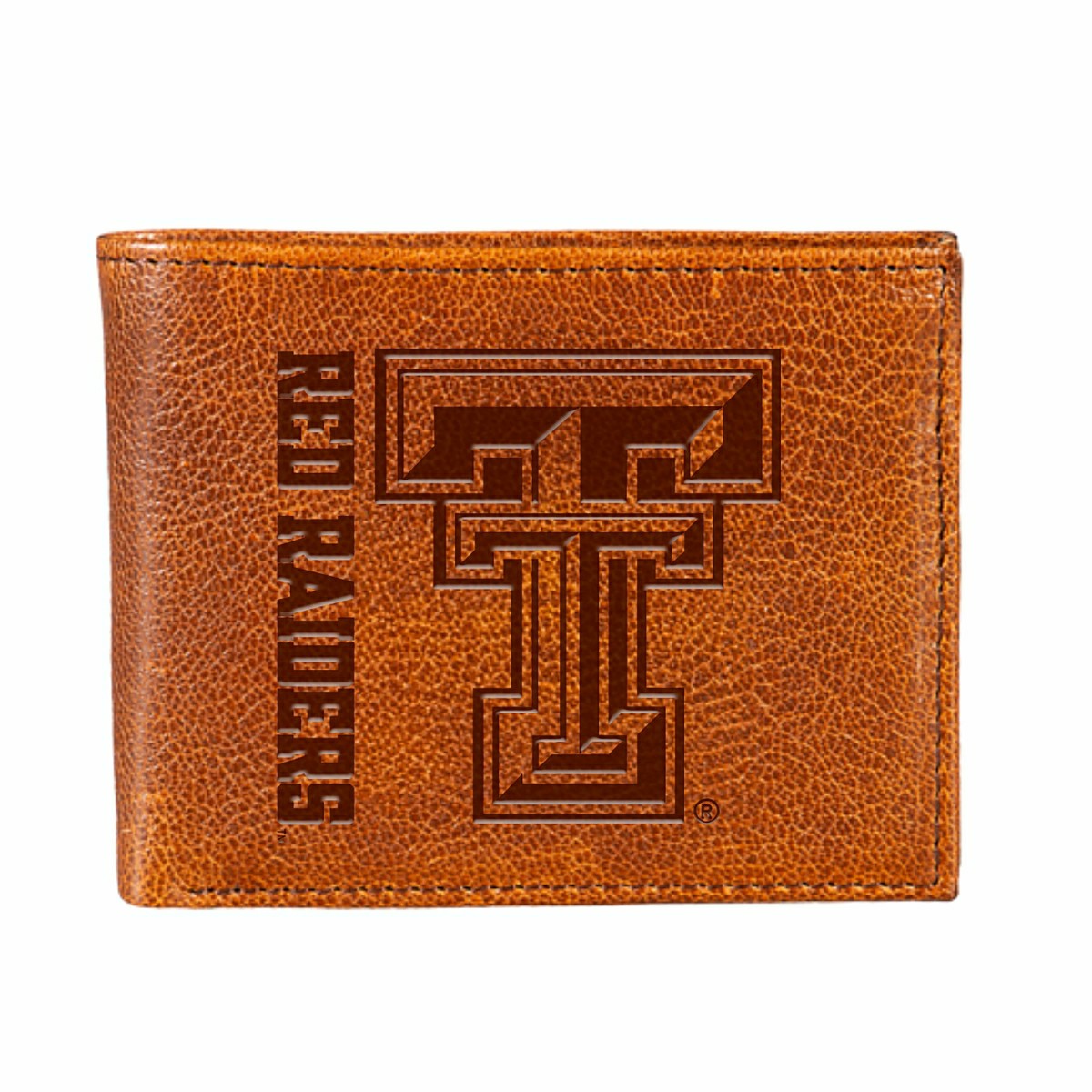 Texas Tech University, Embossed 100% Genuine Tumbled Leather Passcase