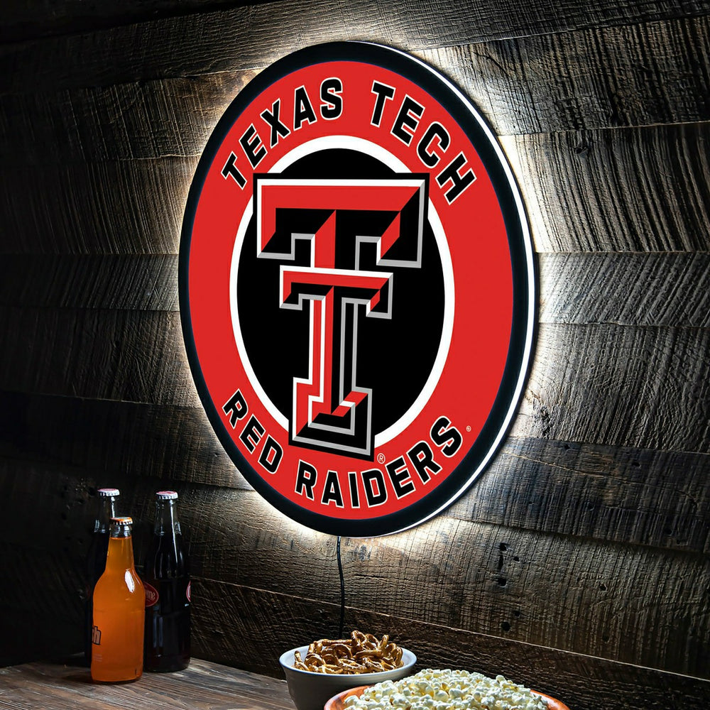 LED Wall Decor, Round, Texas Tech University