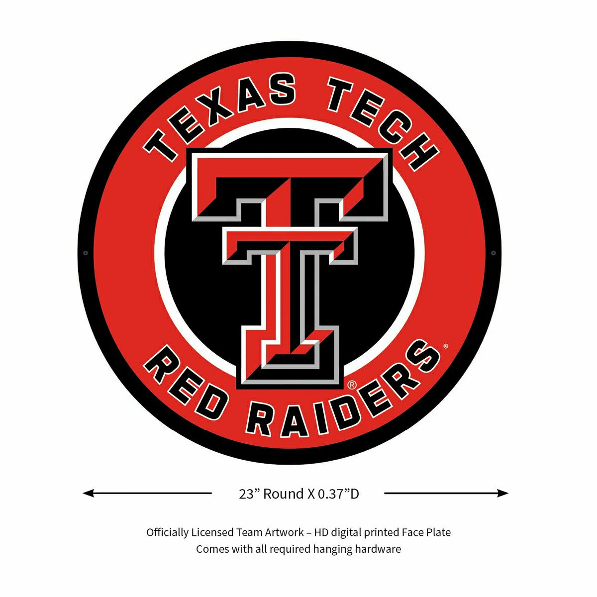 LED Wall Decor, Round, Texas Tech University