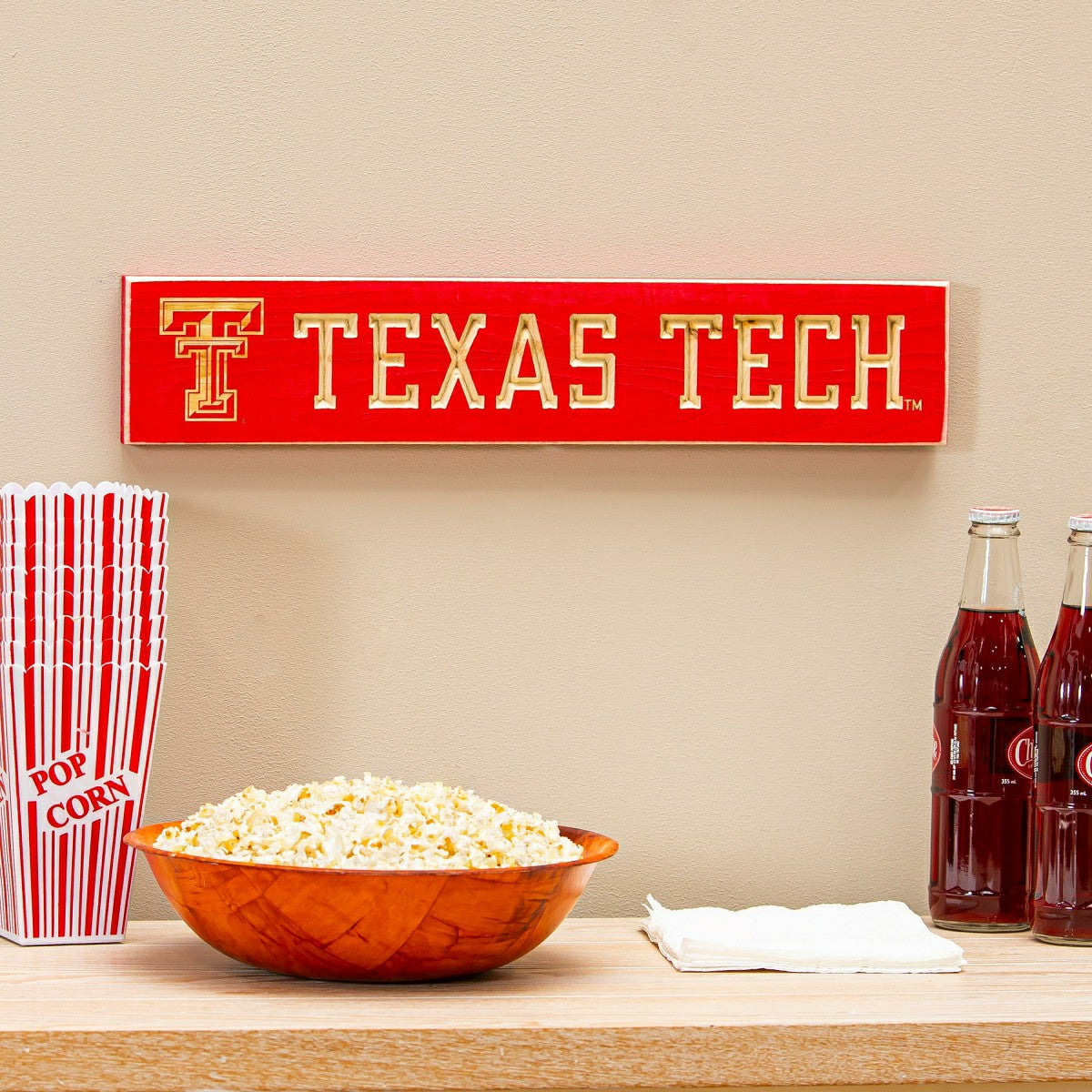 Texas Tech University Engraved Wood Sign, 3.5" x 18"