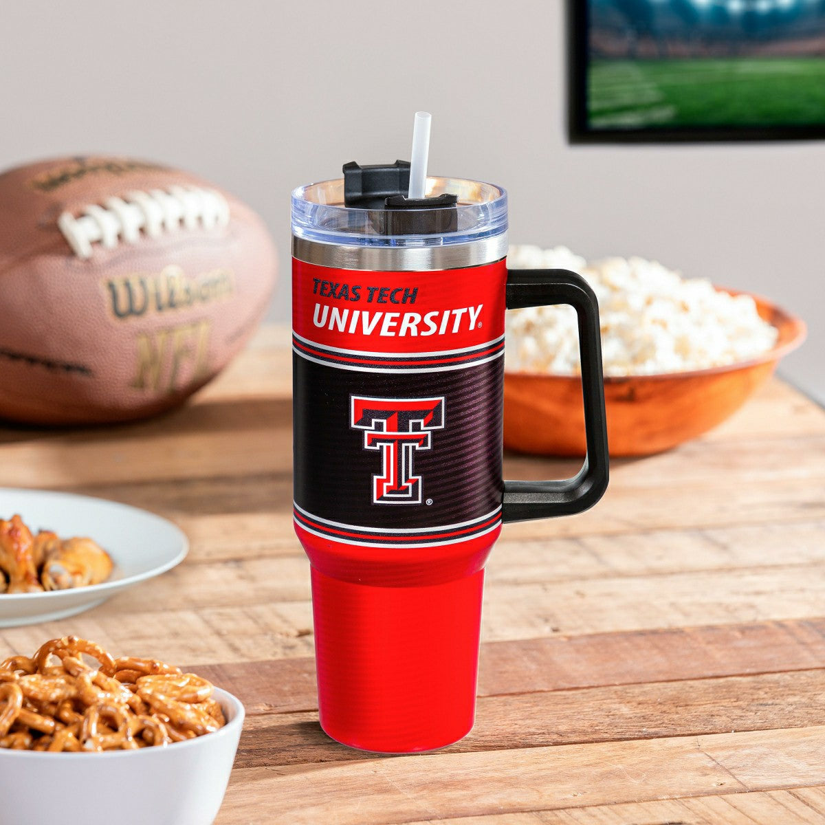 40oz Stainless Steel Canyon Cup w/ Straw, Texas Tech University