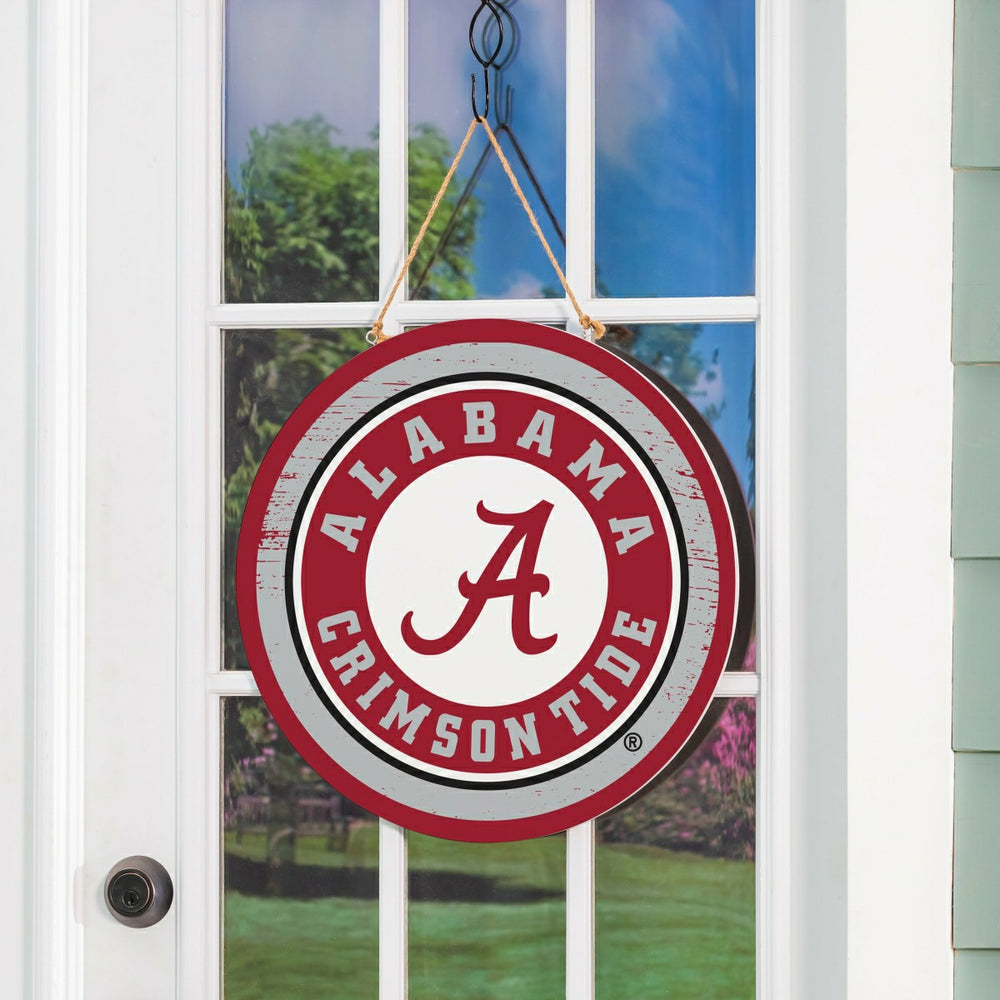 University of Alabama Round Door Décor with Hanging Rope, 18x18