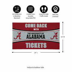 28" x 16" PVC Trapper Mat, Come Back with Tickets, University of Alaba