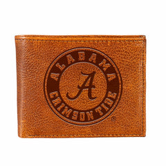 University of Alabama, Embossed 100% Genuine Tumbled Leather Passcase